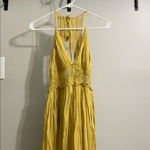 Yellow/Gold Halter Dress